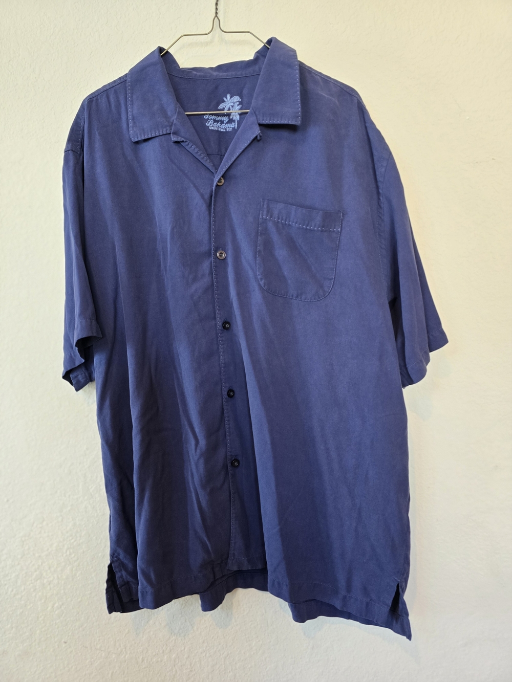 Vintage Tommy Bahama Blue Short-Sleeve Button-Down Camp Shirt Sz XL